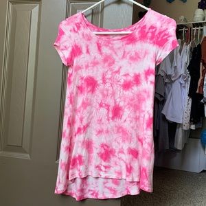 Justice Preppy Pink Tie-dye Shirt